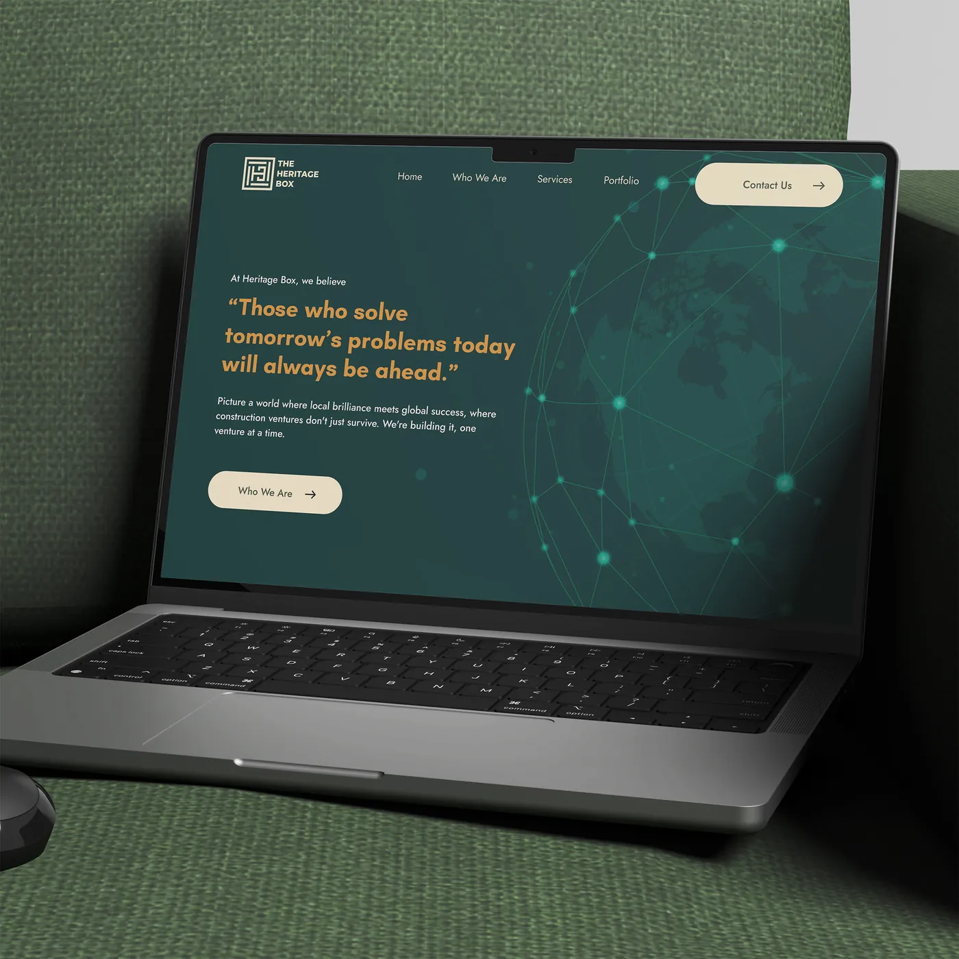 The Heritage Box: website design and development preview 1