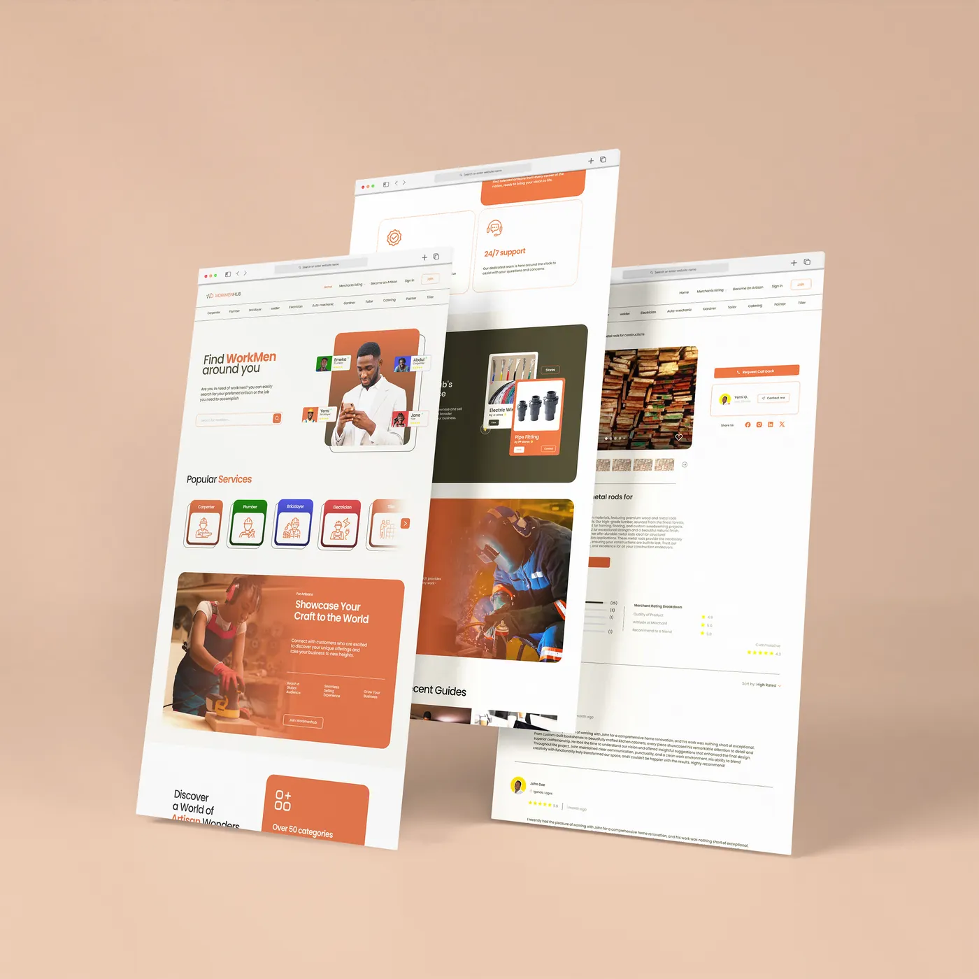 Workmenhub: ui/ux design preview 1